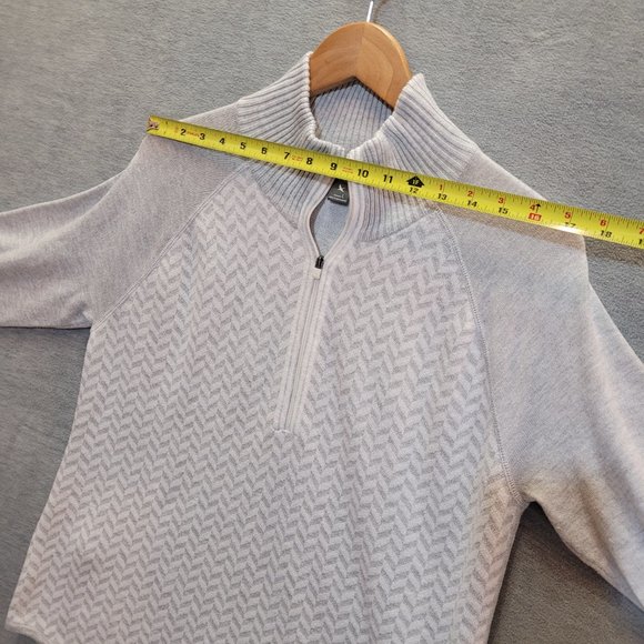 COPY - Eddie Bauer Top Women Large Sweater Quarter Zip Long Sleeve Grey - Picture 5 of 11